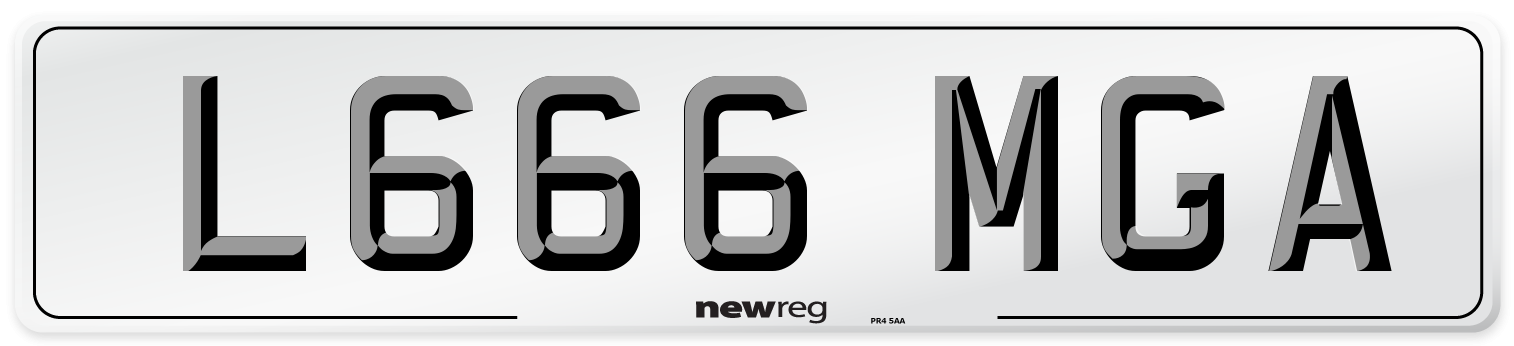 L666 MGA Number Plate from New Reg